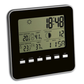 TFA 35.1058 Ambiente II Funk Wetterstation digital Funkuhr Temperatur Symbole 
