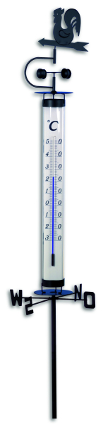 TFA Dostmann 12.2035 Gartenthermometer mit Wetterhahn und Windrad